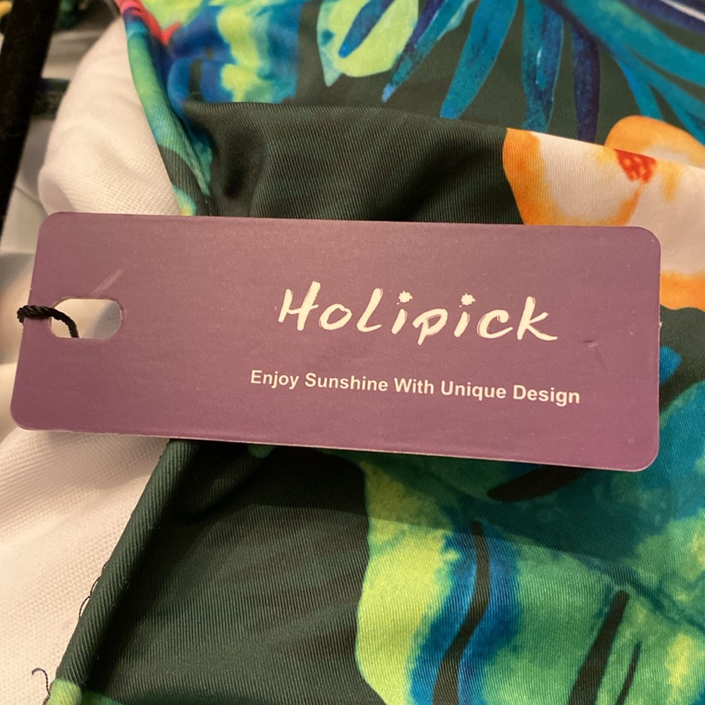 NWT Holipick Off the Shoulder Tropical Floral One-Piece Swimsuit - Picture 11 of 16